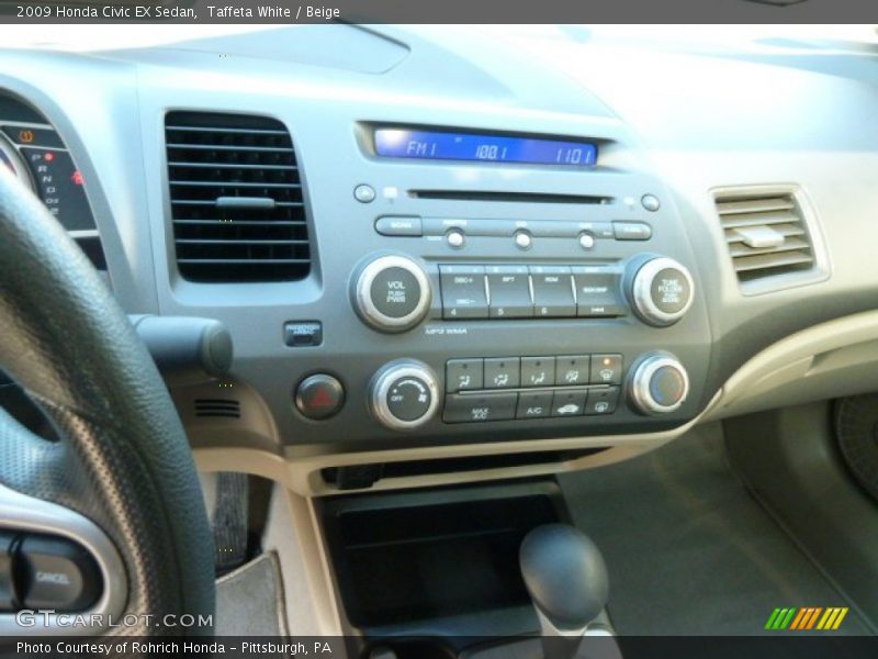 Taffeta White / Beige 2009 Honda Civic EX Sedan
