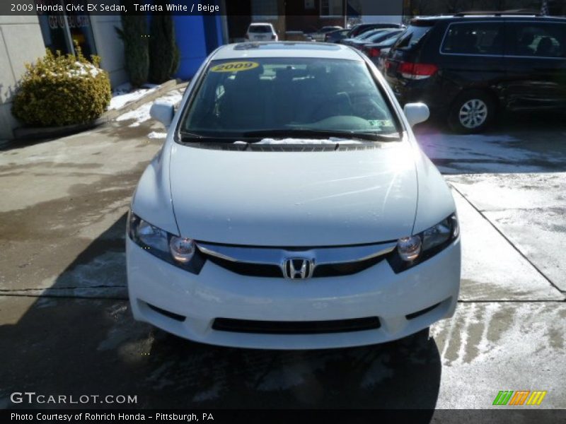 Taffeta White / Beige 2009 Honda Civic EX Sedan