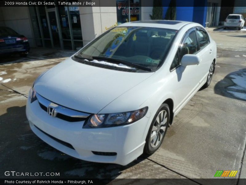 Taffeta White / Beige 2009 Honda Civic EX Sedan