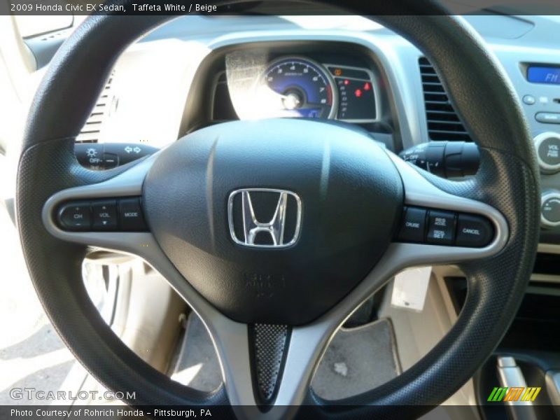 Taffeta White / Beige 2009 Honda Civic EX Sedan