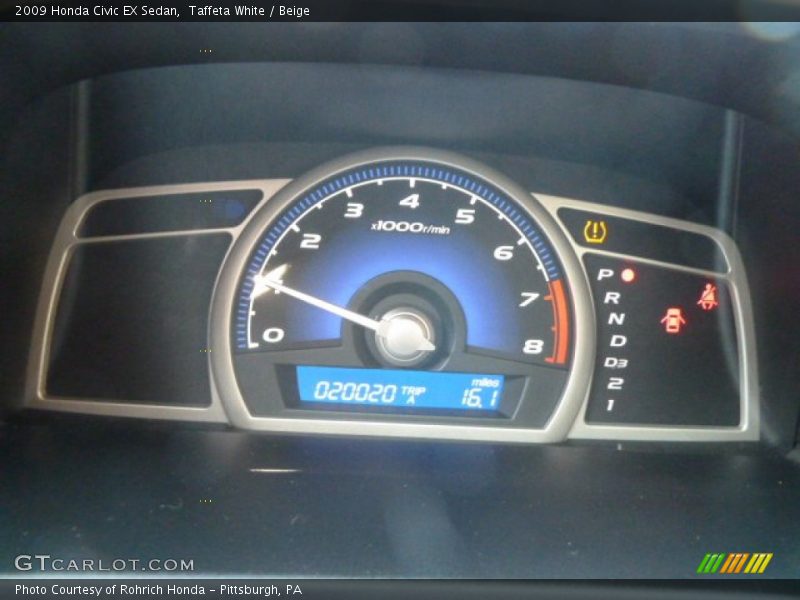 Taffeta White / Beige 2009 Honda Civic EX Sedan