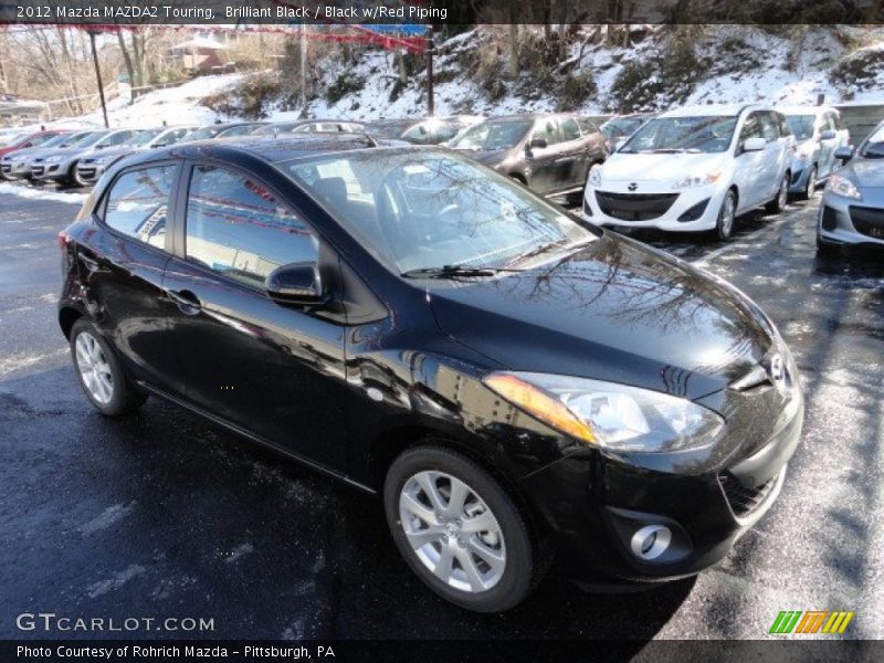 Brilliant Black / Black w/Red Piping 2012 Mazda MAZDA2 Touring