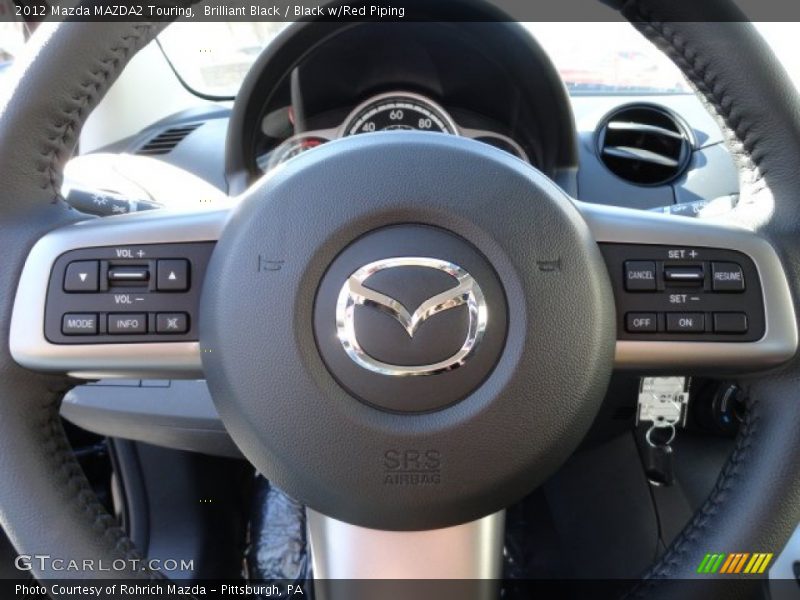 Brilliant Black / Black w/Red Piping 2012 Mazda MAZDA2 Touring