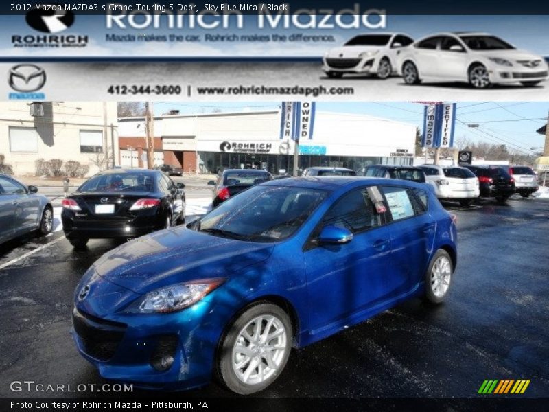 Sky Blue Mica / Black 2012 Mazda MAZDA3 s Grand Touring 5 Door