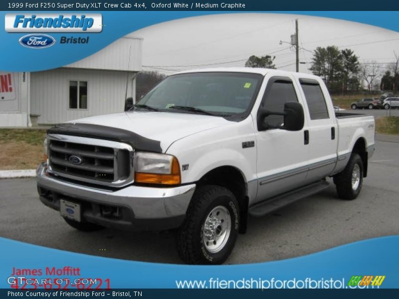 Oxford White / Medium Graphite 1999 Ford F250 Super Duty XLT Crew Cab 4x4