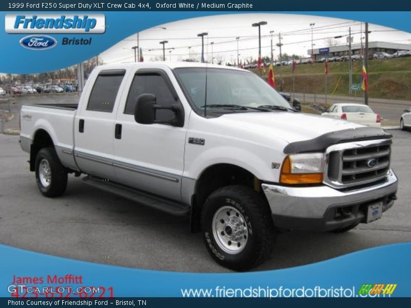 Oxford White / Medium Graphite 1999 Ford F250 Super Duty XLT Crew Cab 4x4