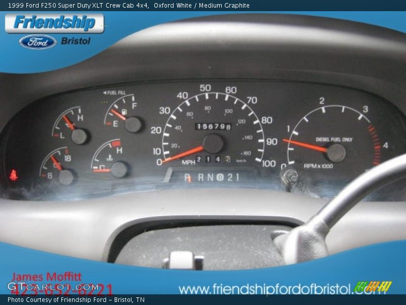 Oxford White / Medium Graphite 1999 Ford F250 Super Duty XLT Crew Cab 4x4