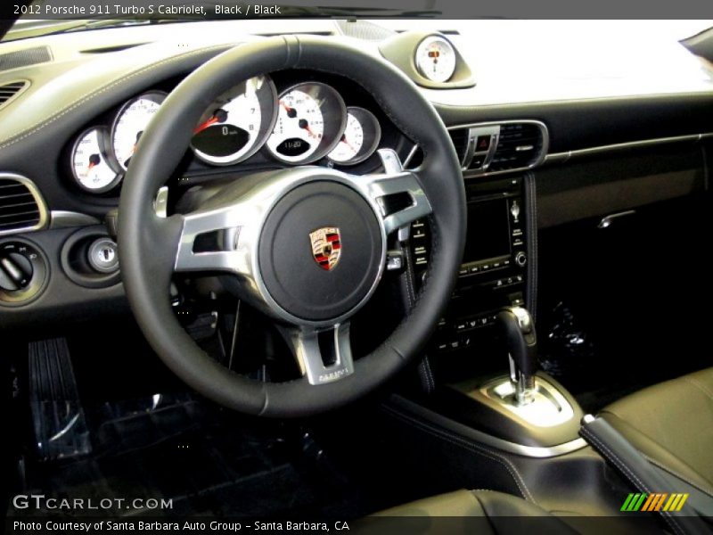 Black / Black 2012 Porsche 911 Turbo S Cabriolet