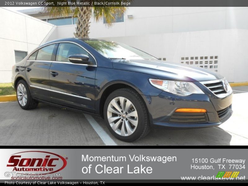 Night Blue Metallic / Black/Cornsilk Beige 2012 Volkswagen CC Sport