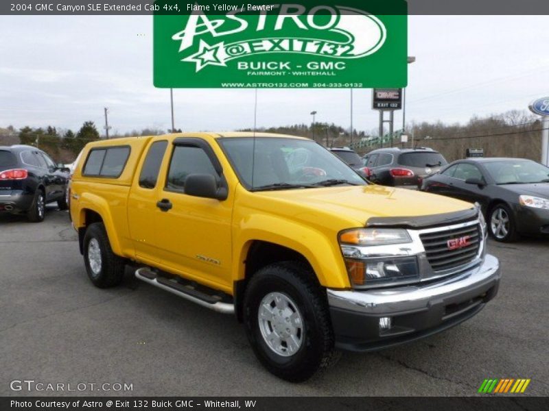 Flame Yellow / Pewter 2004 GMC Canyon SLE Extended Cab 4x4