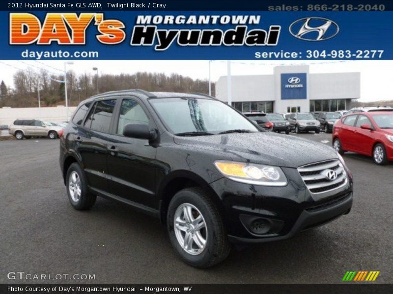Twilight Black / Gray 2012 Hyundai Santa Fe GLS AWD