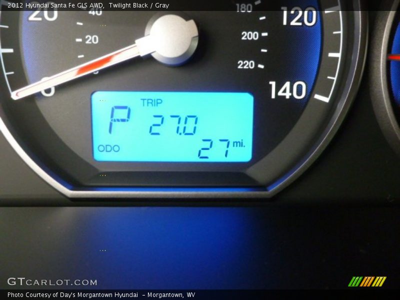 Twilight Black / Gray 2012 Hyundai Santa Fe GLS AWD