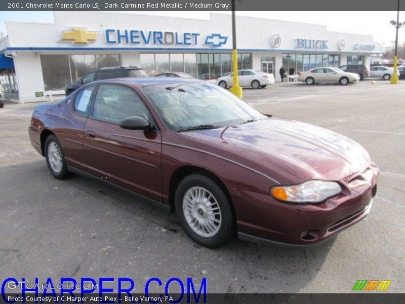 Dark Carmine Red Metallic / Medium Gray 2001 Chevrolet Monte Carlo LS
