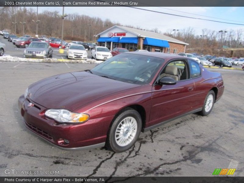 Dark Carmine Red Metallic / Medium Gray 2001 Chevrolet Monte Carlo LS