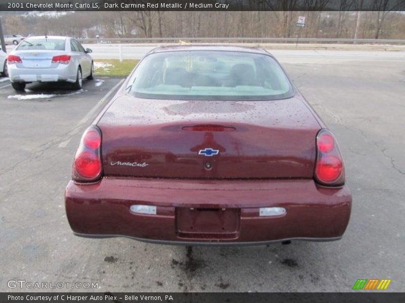 Dark Carmine Red Metallic / Medium Gray 2001 Chevrolet Monte Carlo LS
