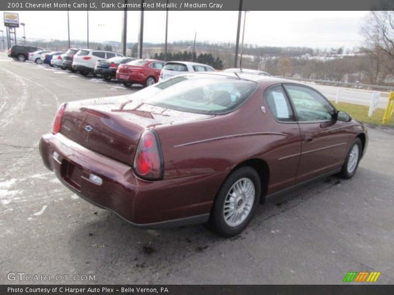 Dark Carmine Red Metallic / Medium Gray 2001 Chevrolet Monte Carlo LS