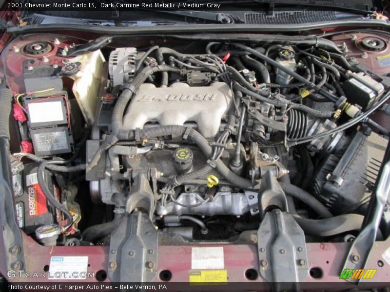 Dark Carmine Red Metallic / Medium Gray 2001 Chevrolet Monte Carlo LS