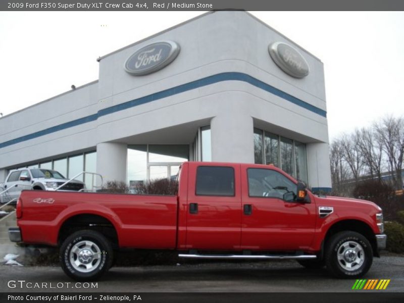Red / Medium Stone 2009 Ford F350 Super Duty XLT Crew Cab 4x4