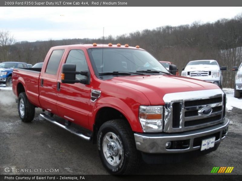 Red / Medium Stone 2009 Ford F350 Super Duty XLT Crew Cab 4x4