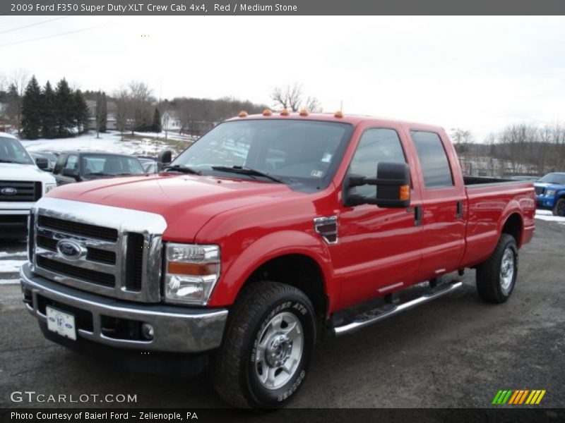 Red / Medium Stone 2009 Ford F350 Super Duty XLT Crew Cab 4x4