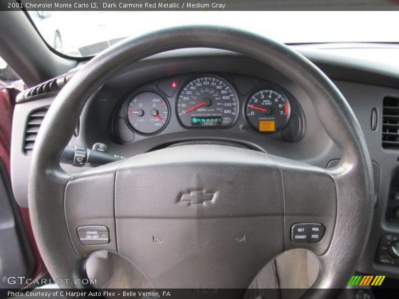 Dark Carmine Red Metallic / Medium Gray 2001 Chevrolet Monte Carlo LS