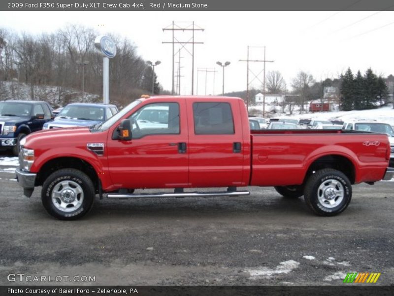 Red / Medium Stone 2009 Ford F350 Super Duty XLT Crew Cab 4x4