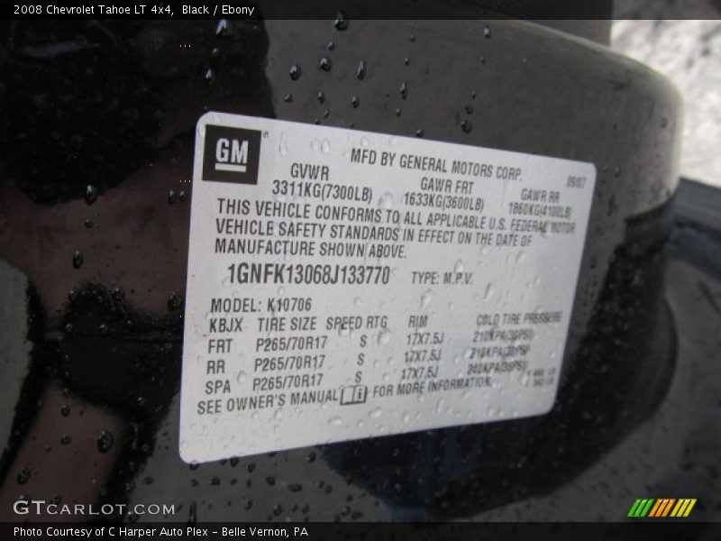 Black / Ebony 2008 Chevrolet Tahoe LT 4x4