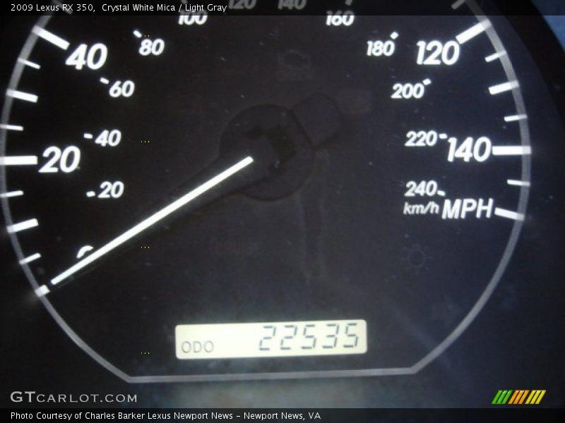 Crystal White Mica / Light Gray 2009 Lexus RX 350
