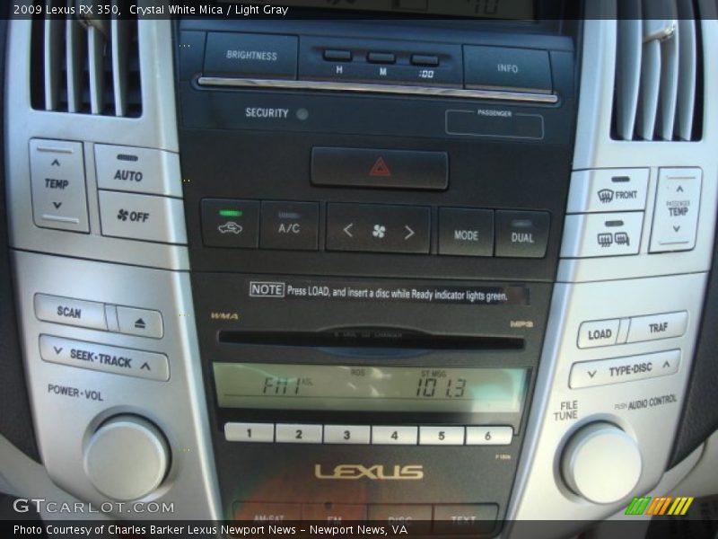 Crystal White Mica / Light Gray 2009 Lexus RX 350