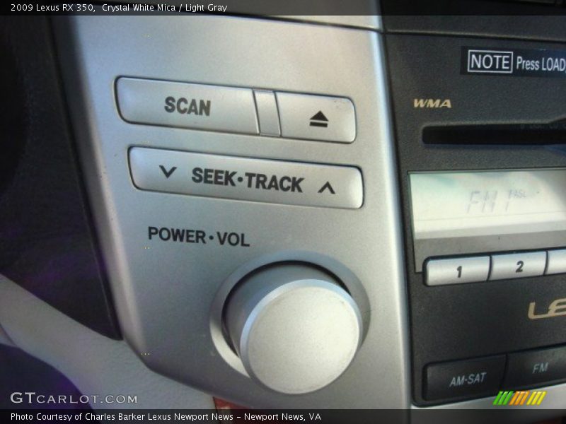 Crystal White Mica / Light Gray 2009 Lexus RX 350
