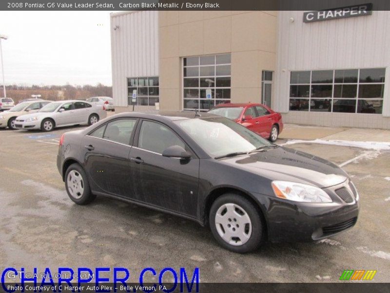 Carbon Black Metallic / Ebony Black 2008 Pontiac G6 Value Leader Sedan