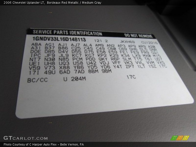 Bordeaux Red Metallic / Medium Gray 2006 Chevrolet Uplander LT