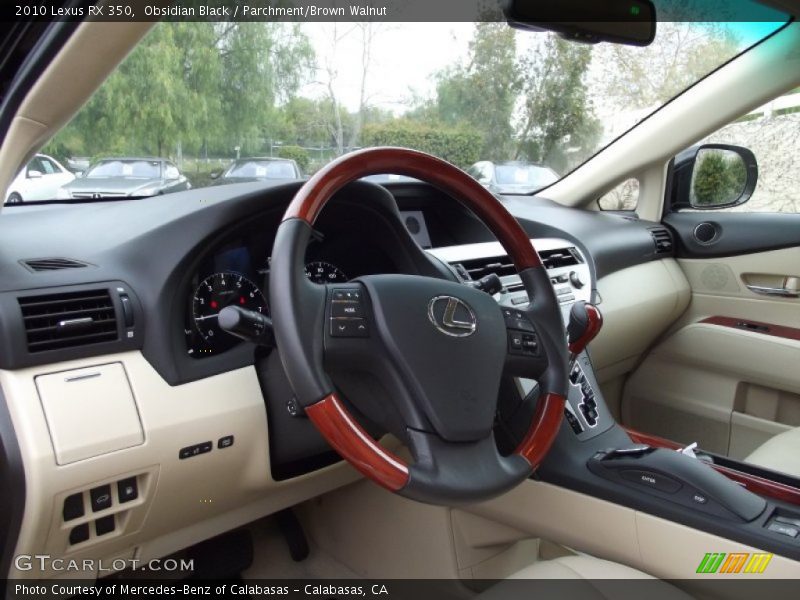 Obsidian Black / Parchment/Brown Walnut 2010 Lexus RX 350