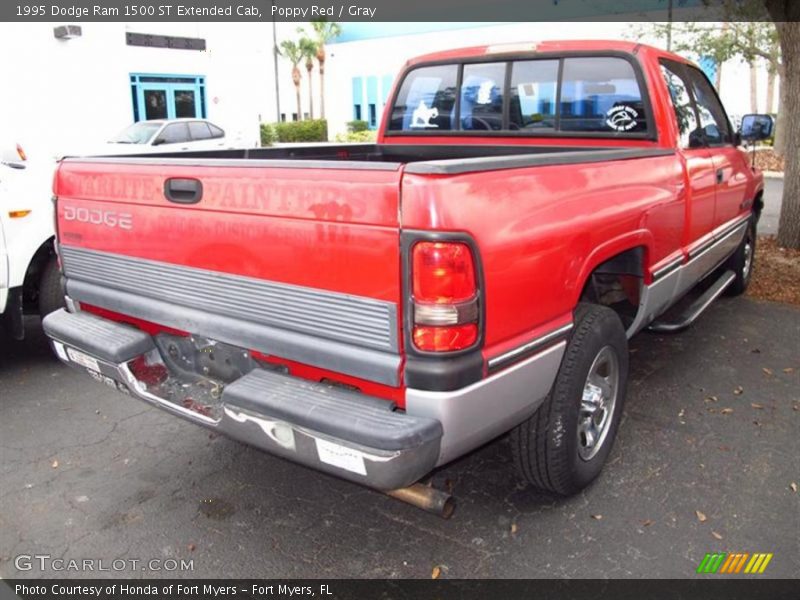 Poppy Red / Gray 1995 Dodge Ram 1500 ST Extended Cab