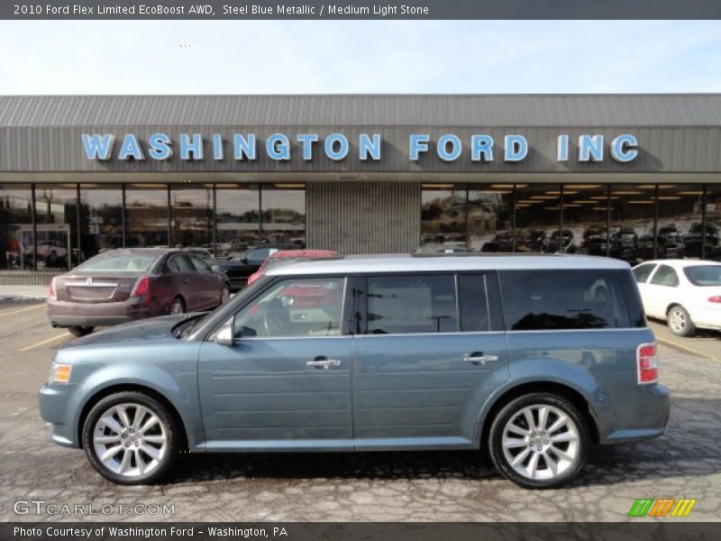 Steel Blue Metallic / Medium Light Stone 2010 Ford Flex Limited EcoBoost AWD