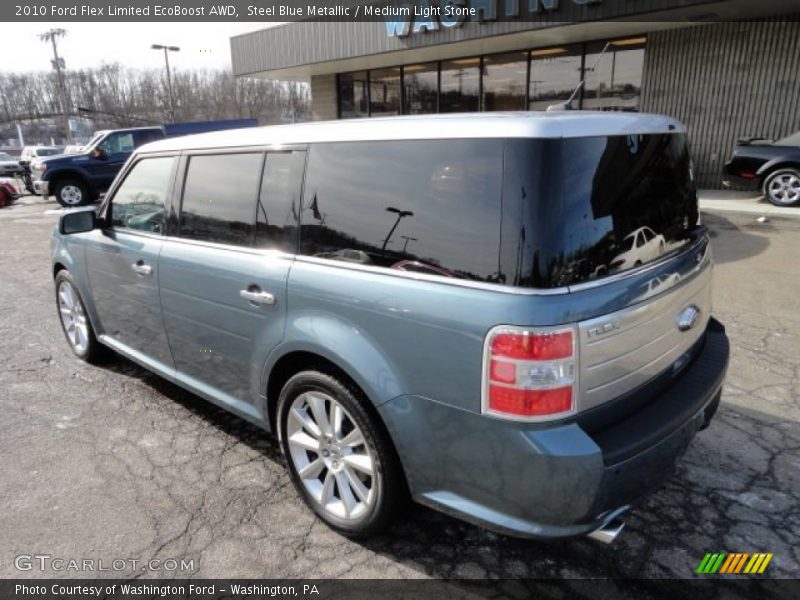 Steel Blue Metallic / Medium Light Stone 2010 Ford Flex Limited EcoBoost AWD