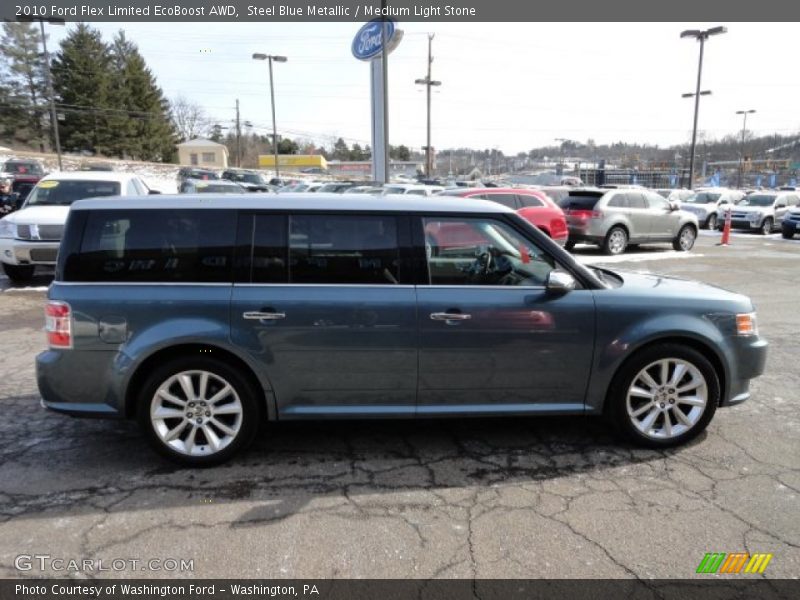 Steel Blue Metallic / Medium Light Stone 2010 Ford Flex Limited EcoBoost AWD