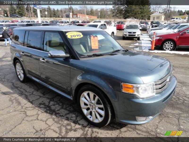 Steel Blue Metallic / Medium Light Stone 2010 Ford Flex Limited EcoBoost AWD