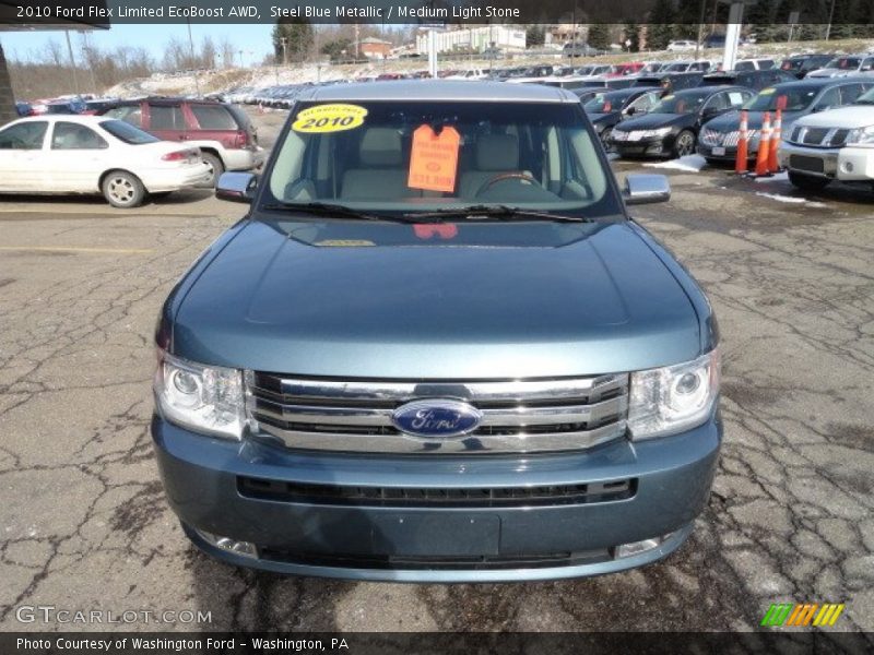 Steel Blue Metallic / Medium Light Stone 2010 Ford Flex Limited EcoBoost AWD