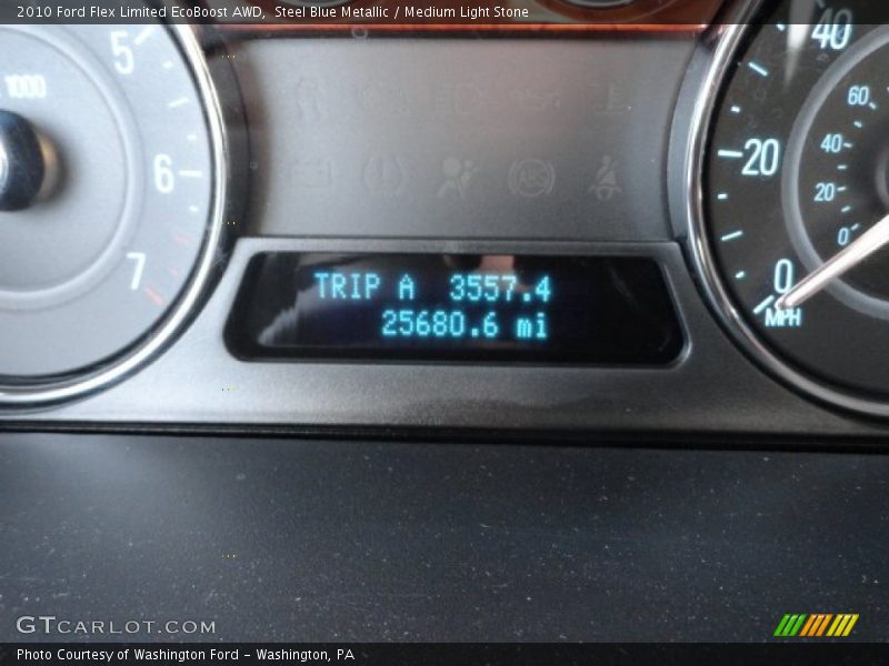 Steel Blue Metallic / Medium Light Stone 2010 Ford Flex Limited EcoBoost AWD
