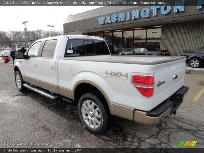 White Platinum Metallic Tri-Coat / King Ranch Chaparral Leather 2012 Ford F150 King Ranch SuperCrew 4x4