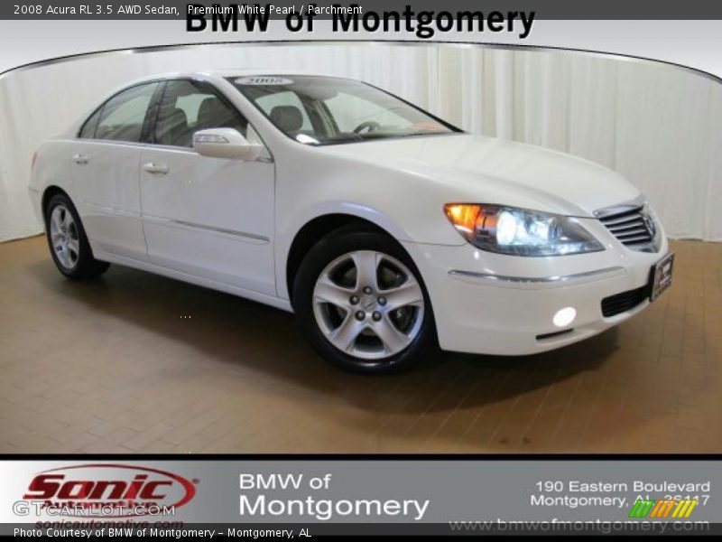 Premium White Pearl / Parchment 2008 Acura RL 3.5 AWD Sedan