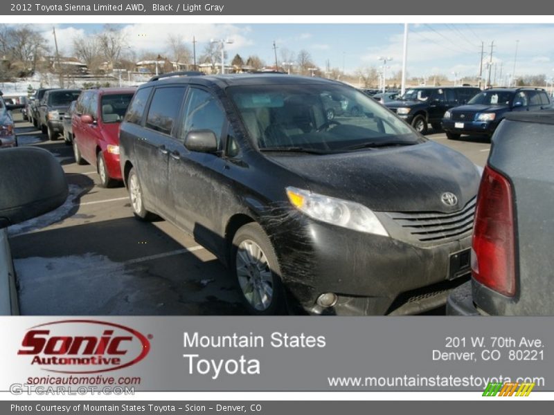 Black / Light Gray 2012 Toyota Sienna Limited AWD