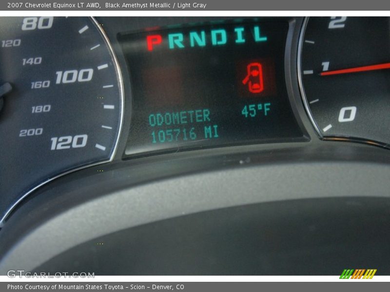 Black Amethyst Metallic / Light Gray 2007 Chevrolet Equinox LT AWD