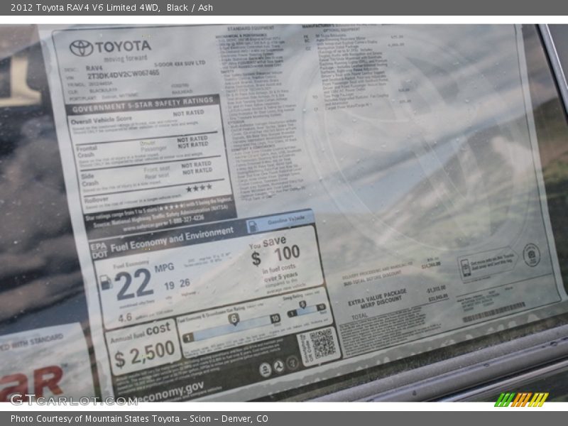 Black / Ash 2012 Toyota RAV4 V6 Limited 4WD