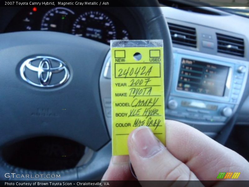 Magnetic Gray Metallic / Ash 2007 Toyota Camry Hybrid
