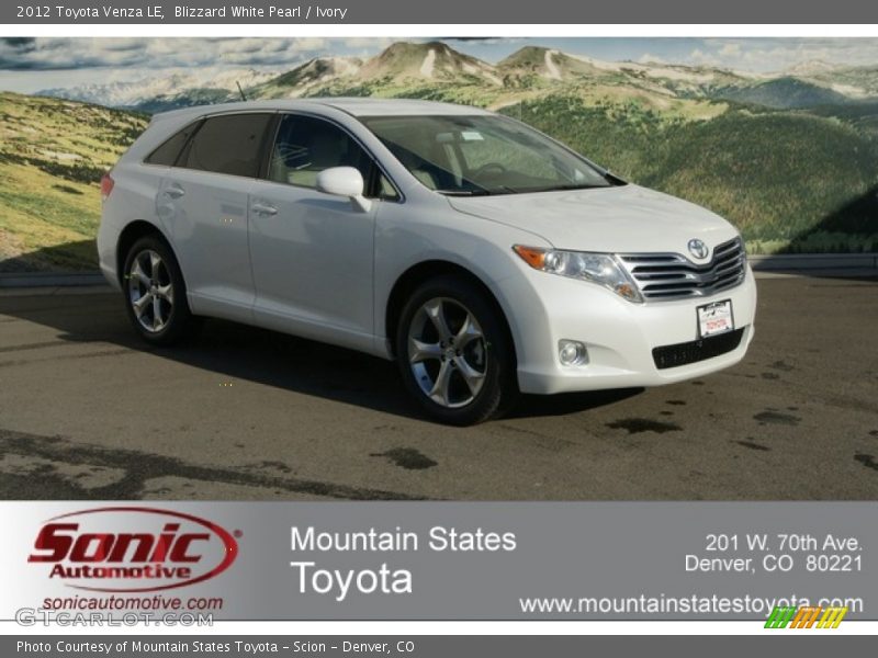 Blizzard White Pearl / Ivory 2012 Toyota Venza LE