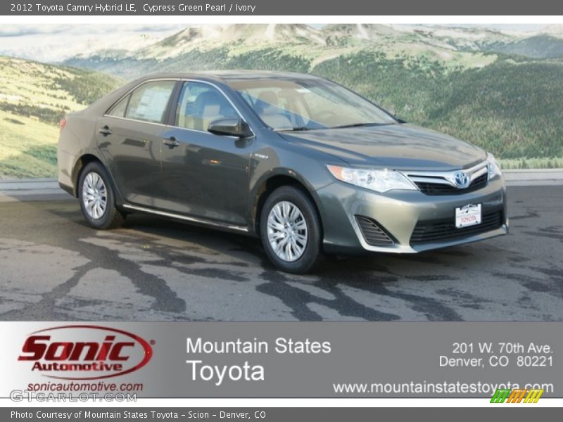 Cypress Green Pearl / Ivory 2012 Toyota Camry Hybrid LE