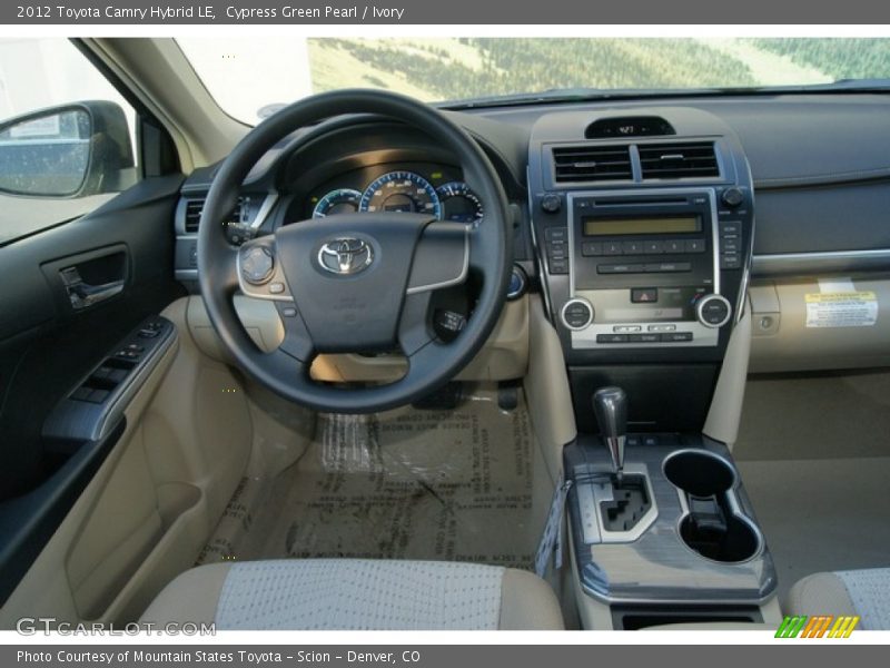 Cypress Green Pearl / Ivory 2012 Toyota Camry Hybrid LE