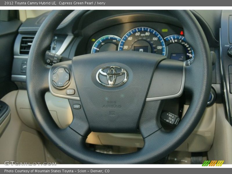 Cypress Green Pearl / Ivory 2012 Toyota Camry Hybrid LE